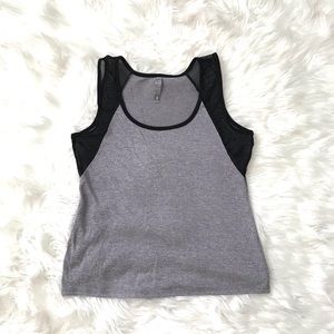 Active mesh black & grey tank top